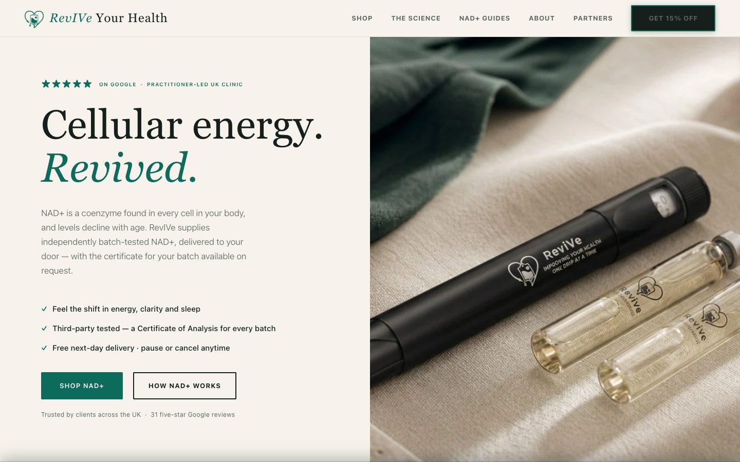 RevIVe Your Health website